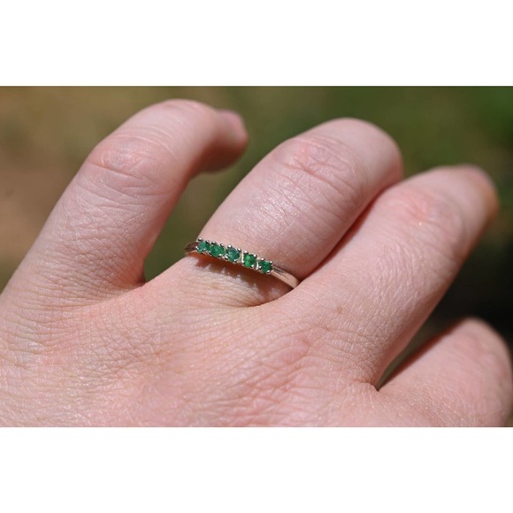Raw Emerald Ring Rough Emerald Wedding Ring Promise Ring Rough Emerald S… - Picture 3 of 5